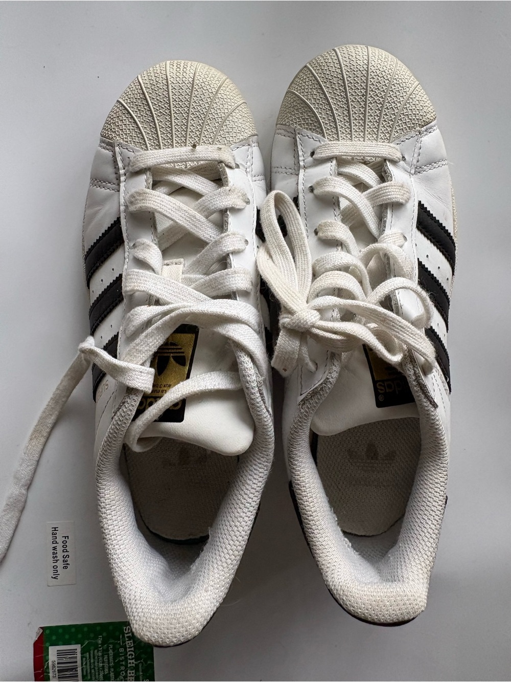adidas White and Black Shell Toe Sneakers
